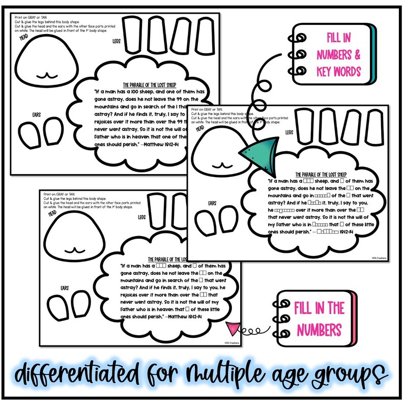 The Lost Sheep Bible Craft | Sheep Craft for Sunday School Lesson Matthew 18 | the Lost Sheep ...