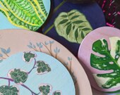 Handpainted Unique Varying Patterns Cute Plant Mum Succulant Wood Coaster Cup Placemats Set of 6