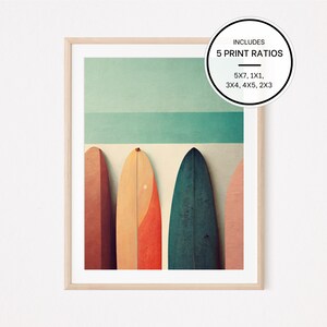 Retro Set of Surfboards Print • Digital Download