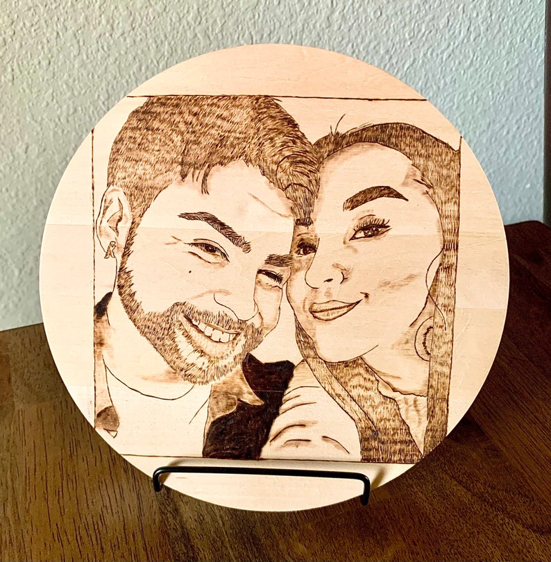 Custom Wood Burning Portrait of People or Pets Pyrograpghy Commission