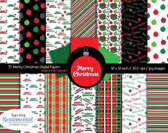 Carta digitale e clipart natalizie: sfondi per le feste (download immediato)