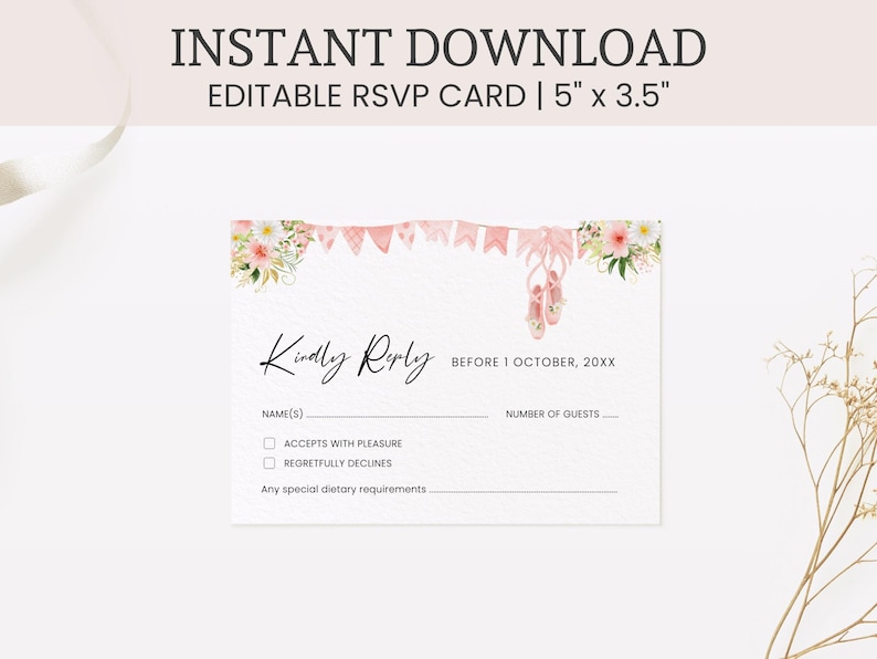RSVP Cards Baby Shower DIGITAL DOWNLOAD Kindly Reply Card Etsy