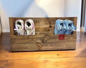 Rustic Shoe Racks in Medium Oak