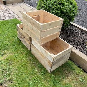 Wooden Apple Crates Rustic UK Recycled Timber Boxes  Apple Crates
