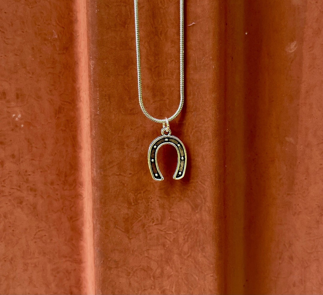 Tiny Horse Shoe Necklace Minimalistic Bohemian Western Etsy