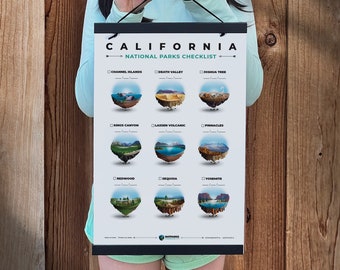 California National Parks Checklist 11"x17" Poster