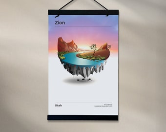 Zion National Park Tiny Island 11"x17" Poster