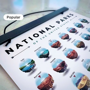 National Parks Checklist 11"x17" Poster (Customizable)