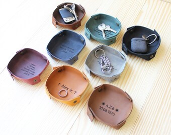 Leather Valet Tray |  Coordinate Catchall Tray |  Personalized Gift |  Anniversary Leather Gift |  Monogram Leather Ring Dish (TR2)