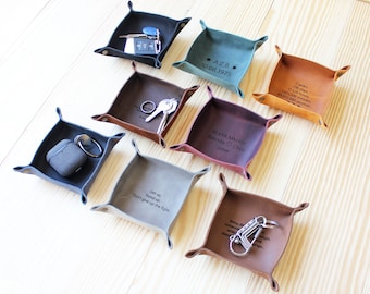 Leather Valet Tray |  Coordinate Catchall Tray |  Personalized Gift |  Anniversary Leather Gift |  Monogram Leather Ring Dish (TR1)