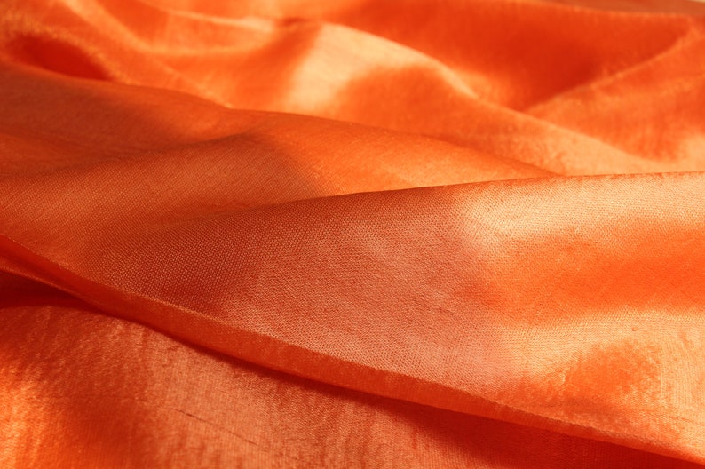 Pure Tussar Silk Orange & Gold Dual Tone Saree Indian Festive Traditional Wear Diwali Collection Indian Wedding Party Outfit Saree image 3