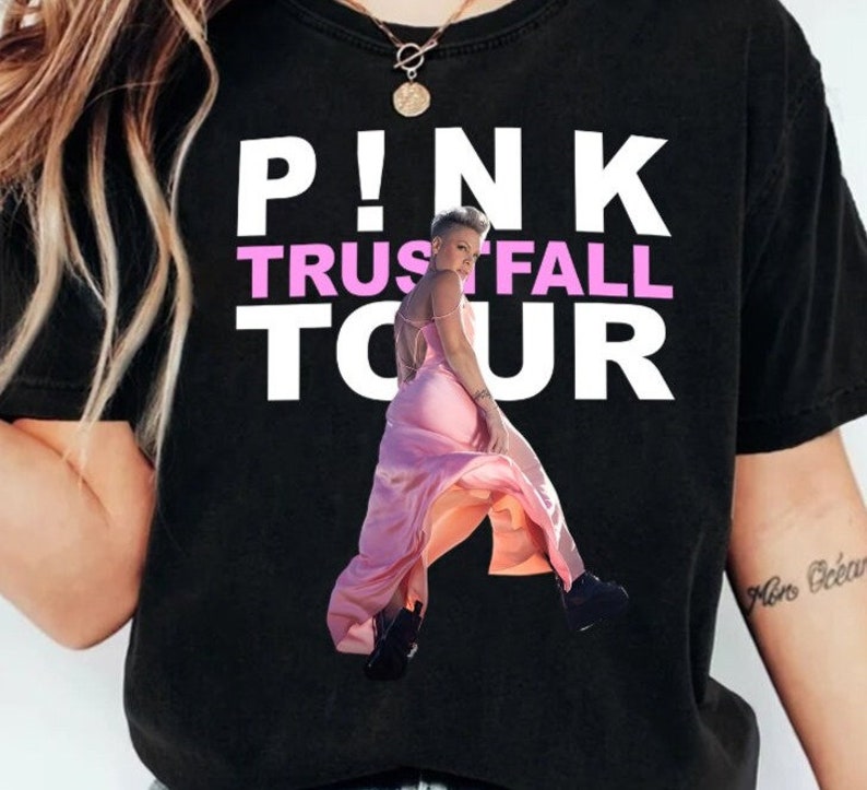 Pink on Tour T Shirt Trustfall Tour 2023 Shirt Pink Tshirt Etsy