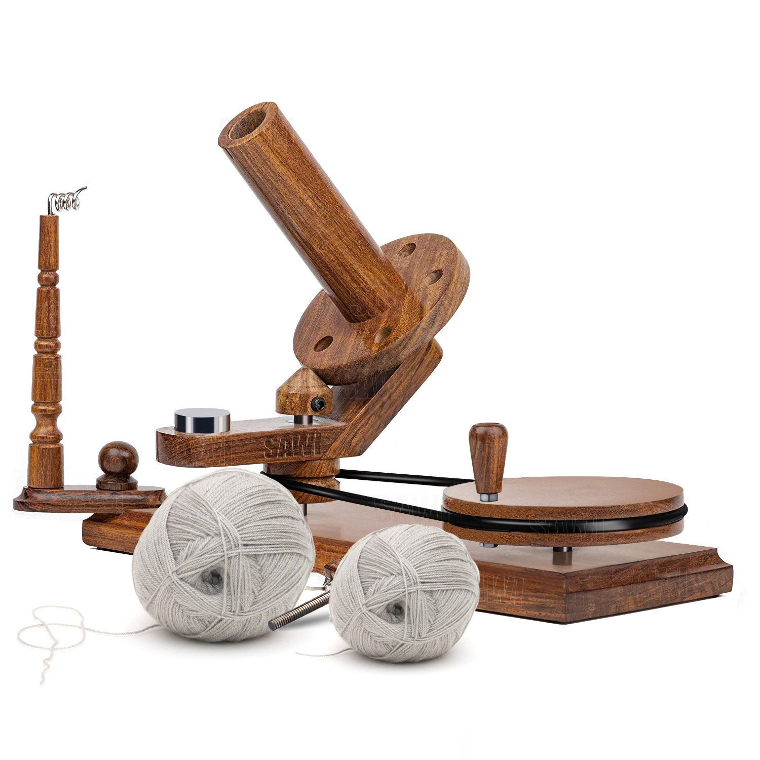 SAWI Wooden Yarn Winder for Knitting and Crocheting