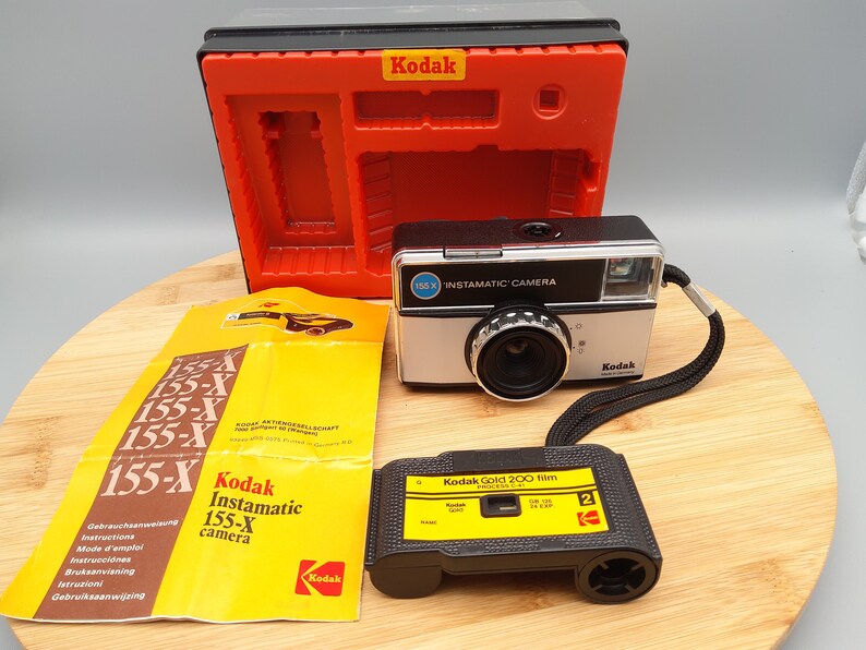 Appareil Photo Argentique Kodak Instamatic 155X - Vintage Années 70 - Format 35 Mm - Avec étui - Occasion Fonctionnel