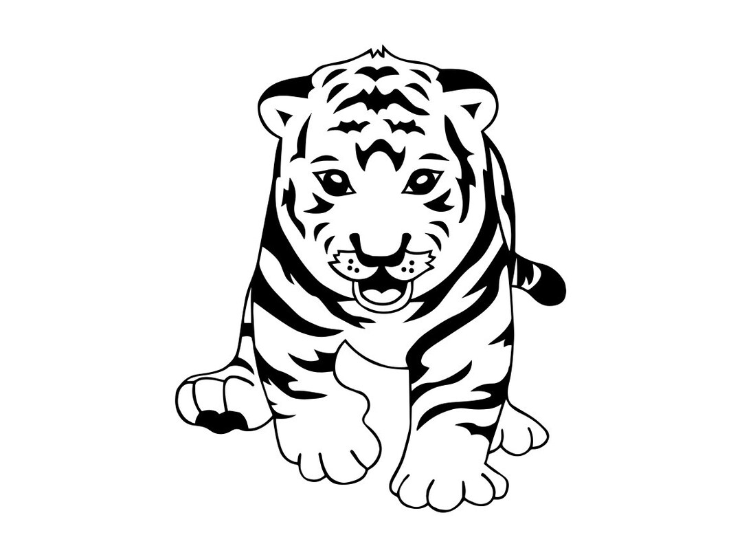 Tiger Cub SVG #2, Tiger Cub Clipart, Tiger Cub Files for Cricut, Tiger ...