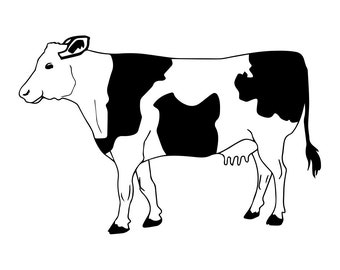 Vache #5 SVG, Vache SVG, Bovin Svg, Vache Clipart, Fichiers vache pour Cricut, Fichiers de coupe de vache pour Silhouette, Png, Dxf