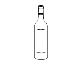 Wine Bottle Outline #2 SVG, Alcohol Bottle SVG, Wine Bottle Clipart, Wine Bottle Files for Cricut, Cut Files For Silhouette, Png, Dxf