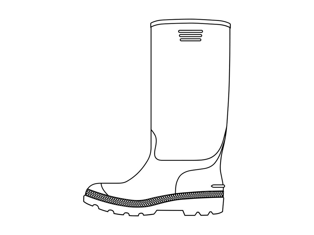 Rain Boot Outline SVG Rubber Boot SVG Rain Boot Clipart Etsy