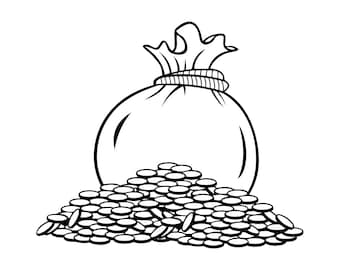 Coins #3 SVG, Coins SVG, Money Svg, Gold Svg, Treasure, Coins Clipart, Coins Files for Cricut, Coins Cut Files For Silhouette, Png, Dxf