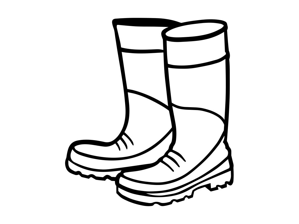 Rain Boots Outline SVG, Rubber Boots SVG, Rain Boots Clipart, Rain Boots Files for Cricut, Rain