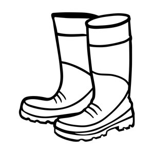 Rain Boots Outline SVG, Rubber Boots SVG, Rain Boots Clipart, Rain Boots Files for Cricut, Rain Boots Cut Files For Silhouette, Png, Dxf
