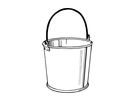 Bucket Outline SVG, Bucket Svg, Cleaning Svg, Bucket Clipart
