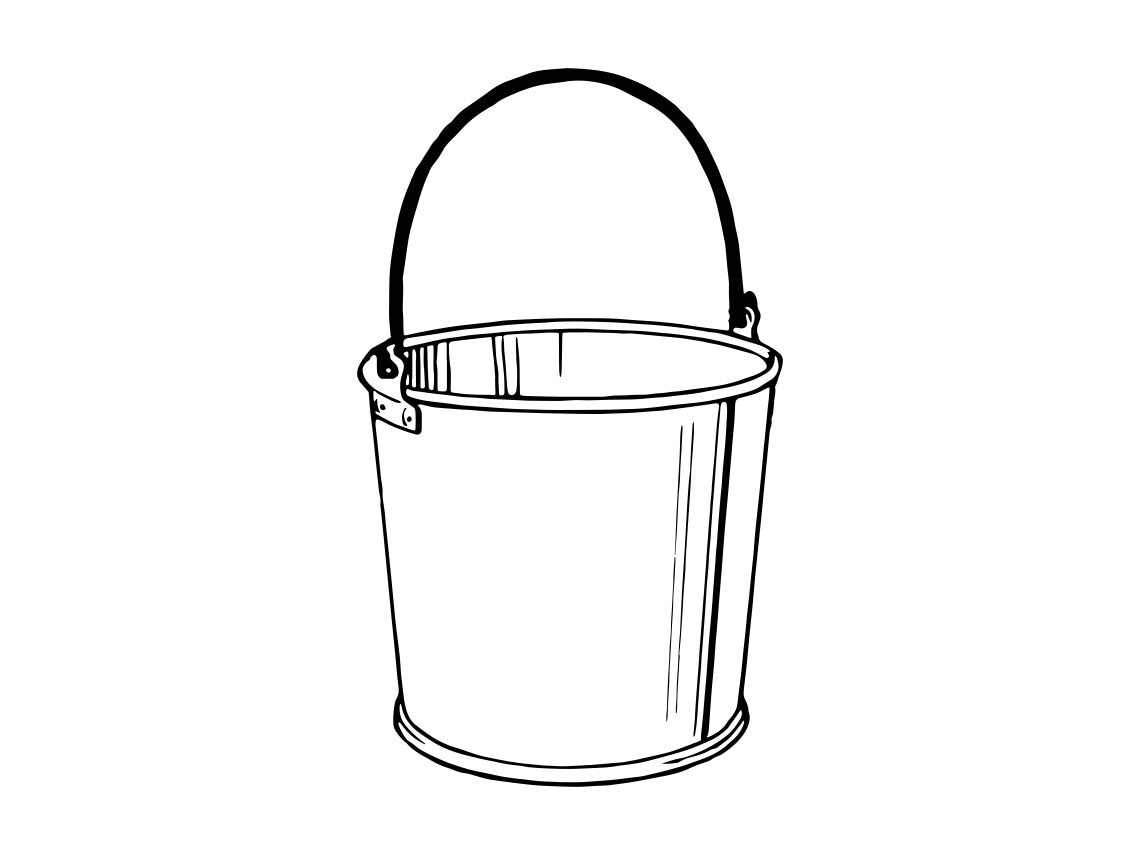 Bucket Outline SVG, Bucket Svg, Cleaning Svg, Bucket Clipart, Bucket
