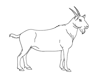 Goat Outline SVG, Farm Animals Svg, Goat Clipart, Goat Files for Cricut, Goat Cut Files For Silhouette, Png, Dxf