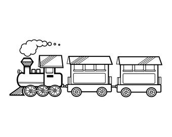 Choo Choo Train Outline Svg, Train Svg, Choo Choo Train Clipart, Choo Choo Train Files for Cricut, Cut Files For Silhouette, Png, Dxf