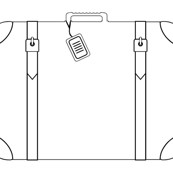 Suitcase Outline #4 SVG, Luggage Svg, Suitcase Clipart, Suitcase Files for Cricut, Suitcase Cut Files For Silhouette, Dxf, Png, Eps, Vector