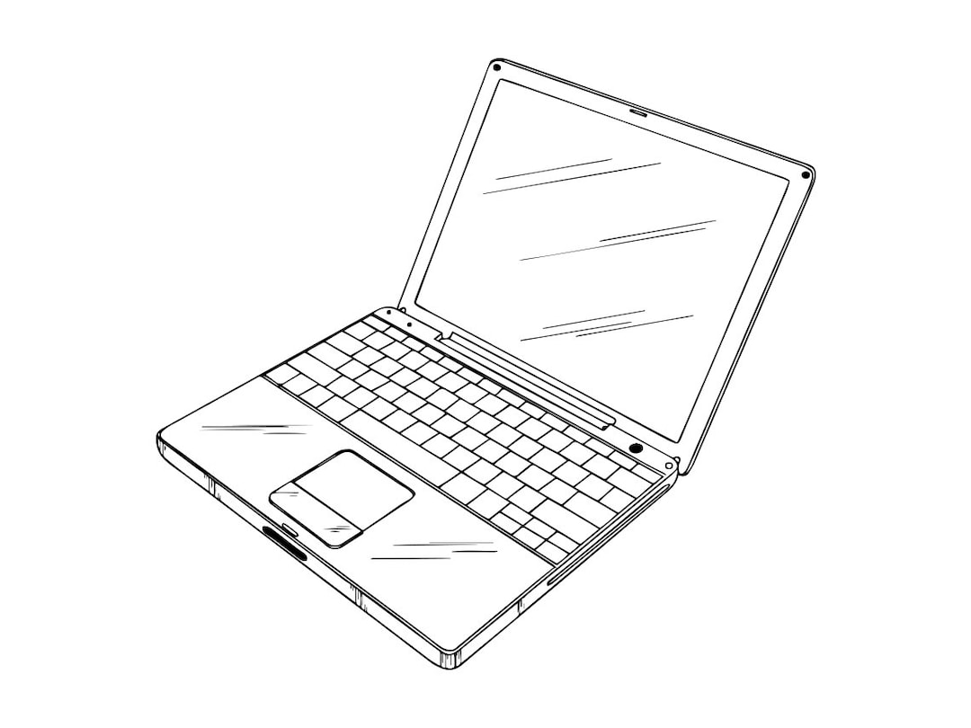 Laptop Outline SVG, Computer Svg, Laptop Clipart, Laptop Files for