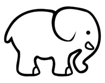 Elephant Outline #4 SVG, Elephant SVG, Elephant Outline Clipart, Elephant Outline Files for Cricut, Cut Files For Silhouette, Dxf, Png, Eps