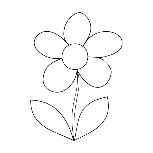 Daisy Flower Outline SVG, Daisy Flower Clipart, Daisy Flower Files for Cricut, Daisy Flower Cut Files For Silhouette, Png, Dxf