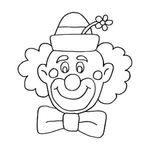 Clown Outline SVG, Clown Svg, Clown Clipart, Clown Files for Cricut, Clown Cut Files For Silhouette, Png, Dxf