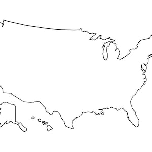 US Map Outline Svg, United States Map Outline Svg, USA Map Outline Svg, US Map Clipart, Files for Cricut, Cut Files For Silhouette, Png Dxf