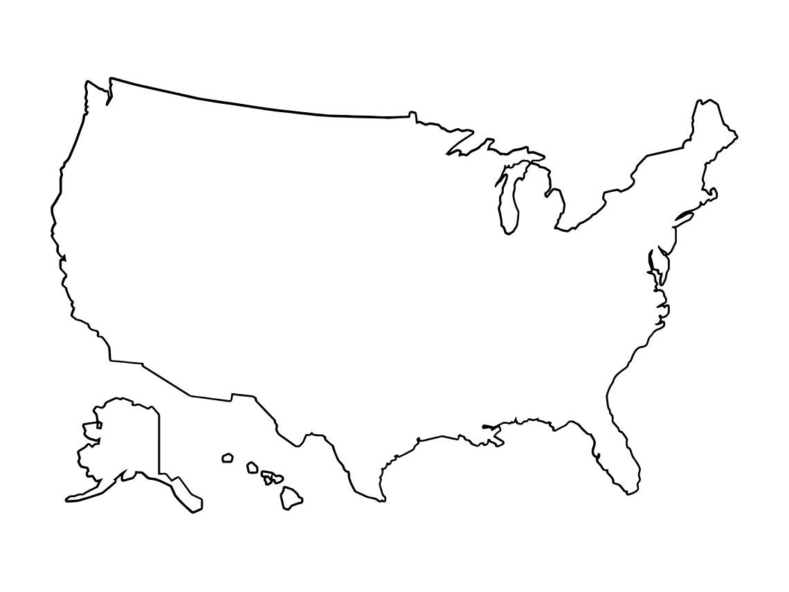 Us Map Outline Svg United States Map Outline Svg Usa Map Etsy Images