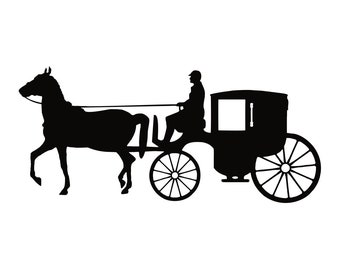Horse Carriage SVG, Coach Svg, Horse Carriage Clipart, Horse Carriage Files for Cricut, Cut Files For Silhouette, Png, Dxf