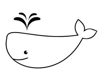 Lindo contorno de ballena SVG, ballena svg, ballena clipart, archivos de ballena para cricut, archivos de corte de ballena para silueta, png, dxf