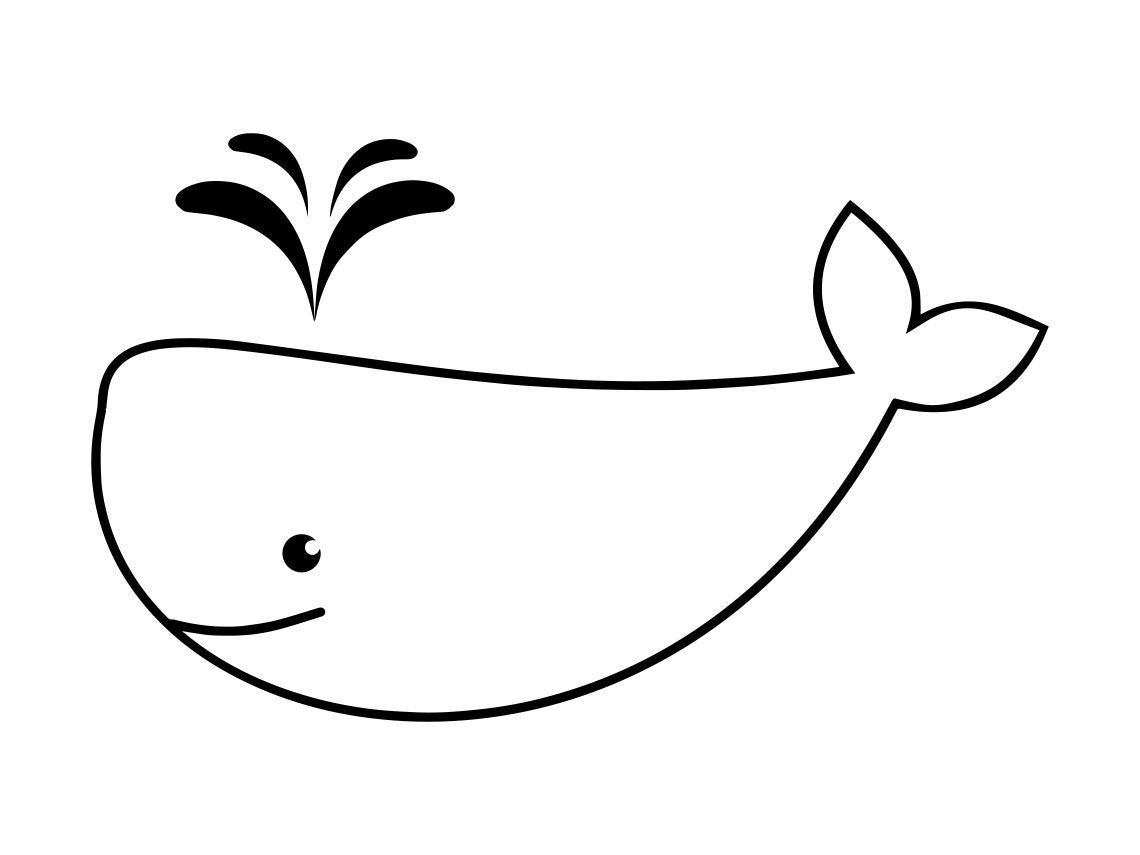 Cute Whale Outline SVG Whale Svg Whale Clipart Whale Files - Etsy
