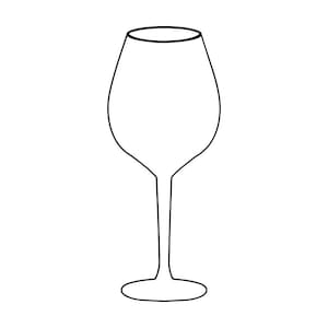 Wine Glass Outline SVG, Wine Glass SVG, Wine SVG, Wine Glass Clipart, Wine Files for Cricut, Cut Files For Silhouette, Png, Dxf