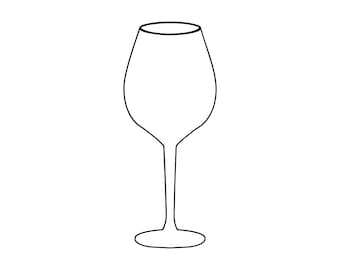 Wine Glass Outline SVG, Wine Glass SVG, Wine SVG, Wine Glass Clipart, Wine Files for Cricut, Cut Files For Silhouette, Png, Dxf