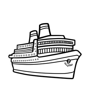 Cruise Ship Outline SVG, Vacation SVG, Cruise Ship Clipart, Cruise Ship Files for Cricut, Cruise Ship Cut Files For Silhouette, Png, Dxf