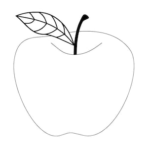 Apple Outline SVG, Apple SVG, Apple Clipart, Apple Files for Cricut, Apple Cut Files For Silhouette, Png, Dxf