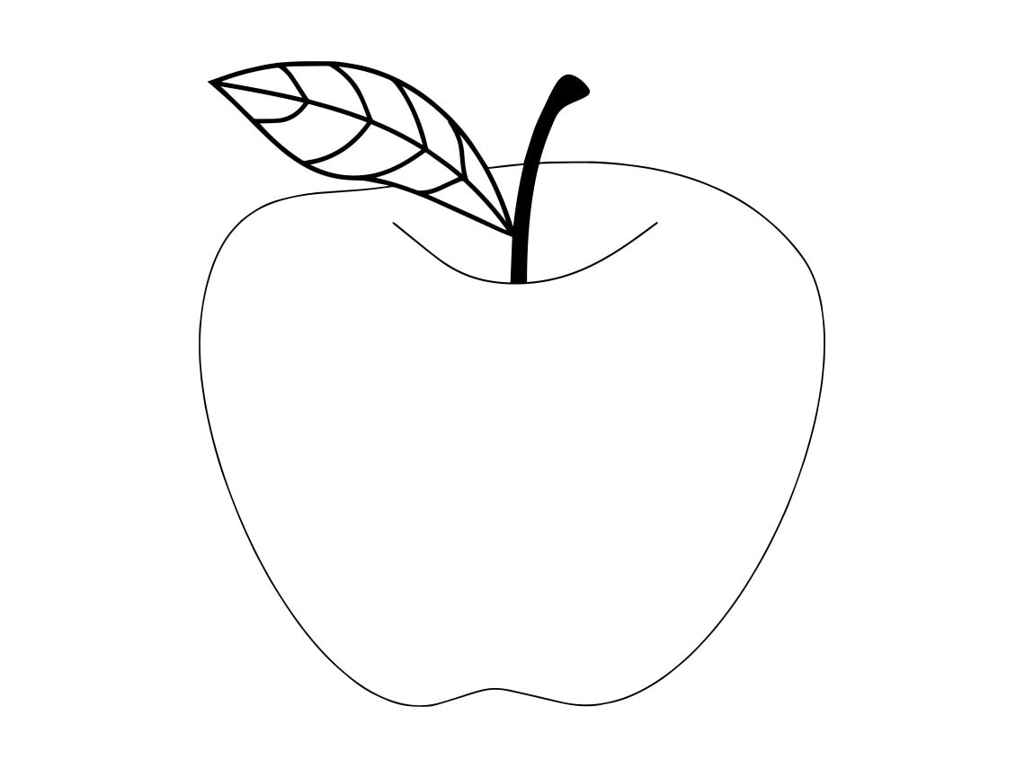 Apple Outline SVG Apple SVG Apple Clipart Apple Files for Etsy