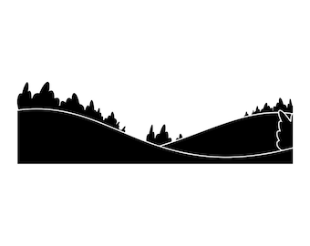 Wald SVG #4, Hill Svg, Wald Clipart, Walddateien für Cricut, Waldschnittdateien für Silhouette, Png, Dxf