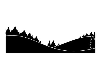 Wald SVG #4, Hill Svg, Wald Clipart, Walddateien für Cricut, Waldschnittdateien für Silhouette, Png, Dxf