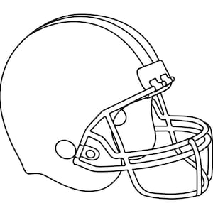 Esquema del casco de fútbol # 2 SVG, Clipart del casco de fútbol, Archivos del casco de fútbol para Cricut, Archivos de corte de fútbol para Silhouette, Png, Dxf,