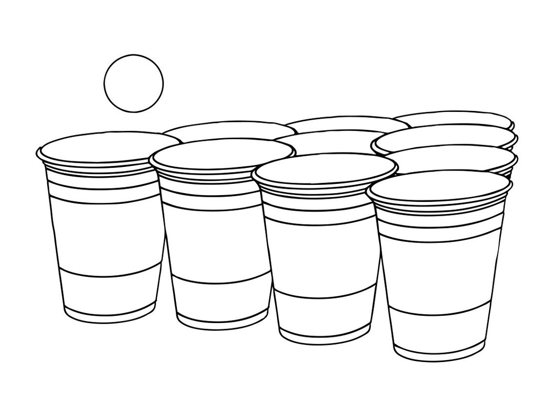 Beer Pong Outline SVG, Beer Pong Clipart, Beer Pong Files for Cricut