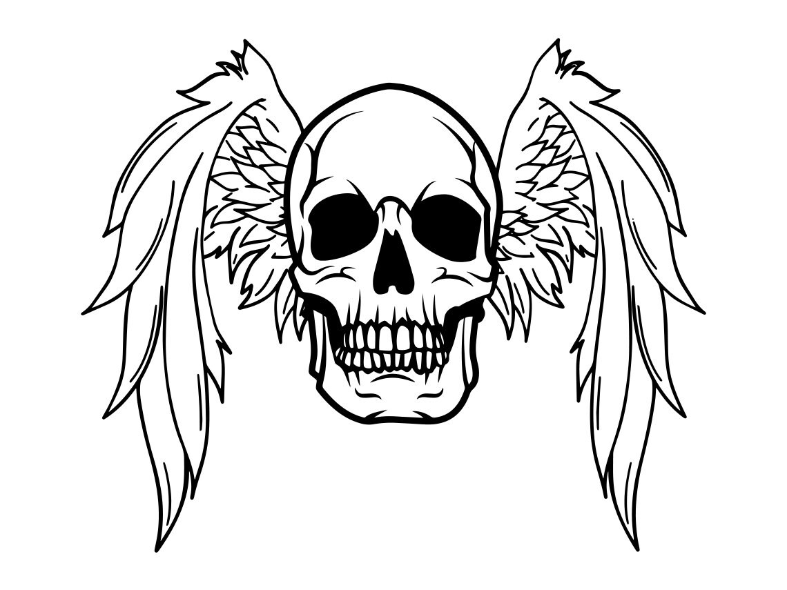 How To Draw A Skull With Wings