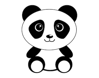Panda SVG, Cute Panda SVG, Cartoon Panda Svg, Panda Clipart, Panda Files for Cricut, Panda Cut Files For Silhouette, Png, Dxf,